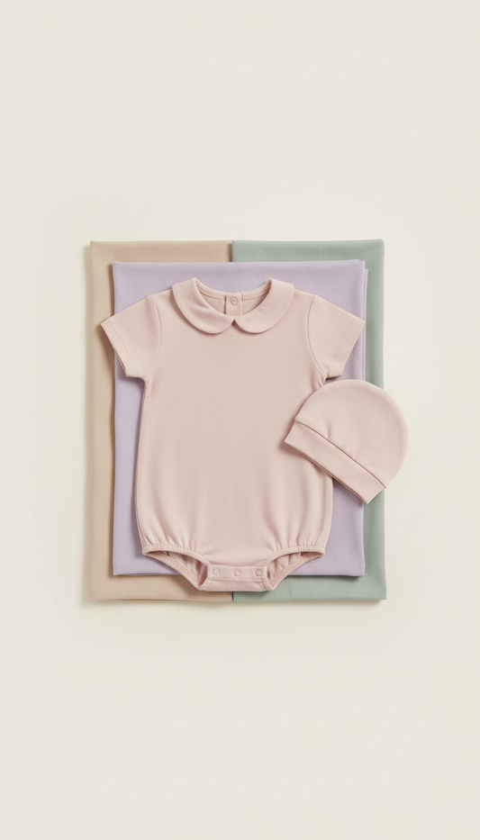 Blush Organic Cotton Baby Romper Set